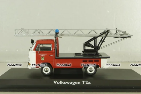Volkswagen T2a Feuerwehr mit Drehleiter, red, 03341, Schuco 1:43