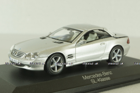 Mercedes SL 500 cabriolet (R230) with operation roof 2001, silver, B669619268, Norev 1:43