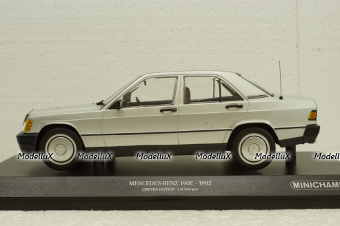 Mercedes 190E (W201) 1982 Silver, 155037004, Minichamps 1:18