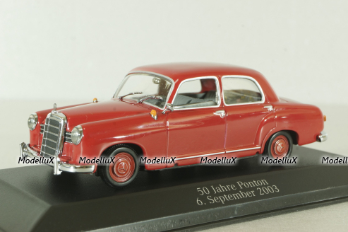Mercedes 180 A Ponton (W180) 1956, 50 years Ponton 06 September 2003, red, B66040358, Minichamps 1:43