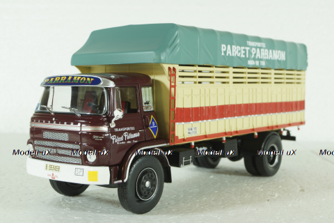 Barreiros Super Azor Truck Telonato Parcet Parramon Transports 2-Assi 1967, Brown Cream, Camiones y Autobuses, Salvat 1:43