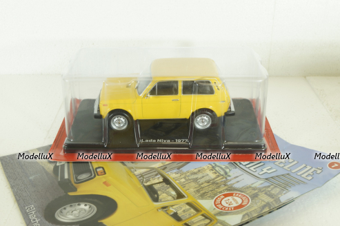 Ваз-2121 Нива, Lada 1600, 4x4, 1977, желтая, Hachette 1:24 Выпуск №7 С журналом!