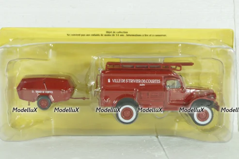 Dodge WC54 Truck Scala With Trailer 1949, Camions de Pompiers, Hachette 1:43