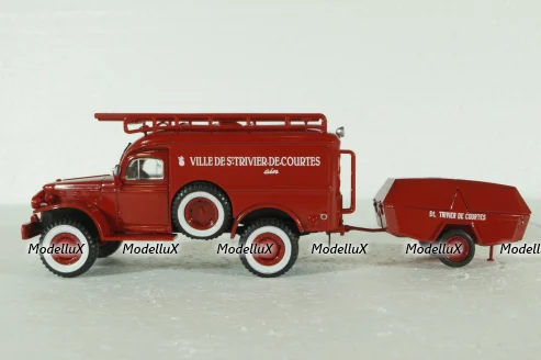Dodge WC54 Truck Scala With Trailer 1949, Camions de Pompiers, Hachette 1:43
