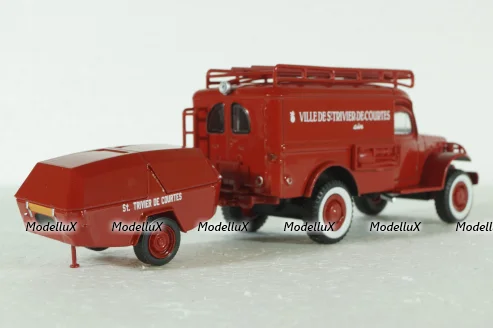 Dodge WC54 Truck Scala With Trailer 1949, Camions de Pompiers, Hachette 1:43