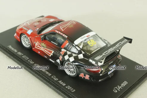Porsche 911 (997) GT3 Cup #58, red, Carrera Cup Asia 2013, SA037, Spark 1:43
