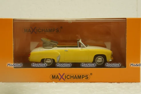 Wartburg A311 Cabriolet, 1958, yellow/white, 940015931, Maxichamps 1:43