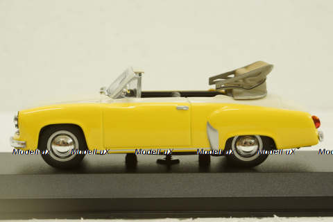 Wartburg A311 Cabriolet, 1958, yellow/white, 940015931, Maxichamps 1:43