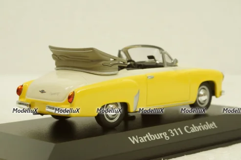 Wartburg A311 Cabriolet, 1958, yellow/white, 940015931, Maxichamps 1:43
