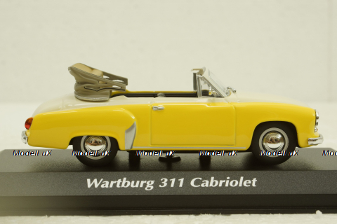 Wartburg A311 Cabriolet, 1958, yellow/white, 940015931, Maxichamps 1:43