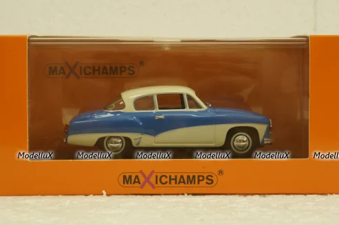 Wartburg A311 Coupe, 1958, blue/white, 940015920, Maxichamps 1:43