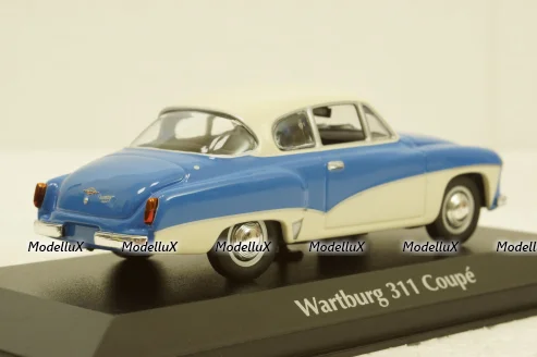 Wartburg A311 Coupe, 1958, blue/white, 940015920, Maxichamps 1:43
