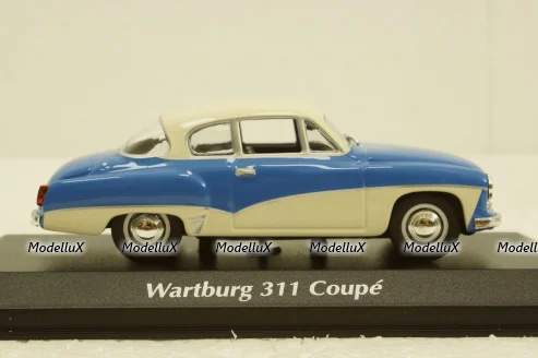 Wartburg A311 Coupe, 1958, blue/white, 940015920, Maxichamps 1:43