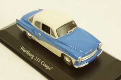 Wartburg A311 Coupe, 1958, blue/white, 940015920, Maxichamps 1:43