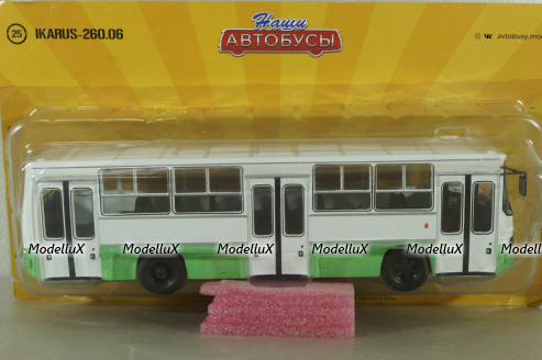 Икарус-260.06 автобус, белый/зеленый, NA025, Наши Автобусы №25, 1:43