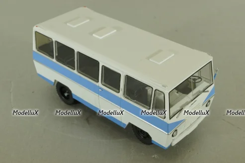 Уралец-66 белый/голубой, Наши Автобусы №67, Modimio 1:43