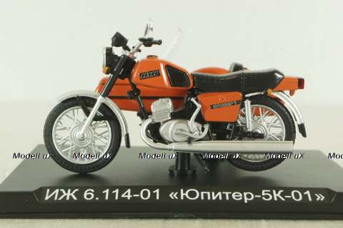 ИЖ Юпитер-5К-01 (ИЖ 6.114-01) мотоцикл с коляской 1986, красный, Наши Мотоциклы №61, Modimio 1:43