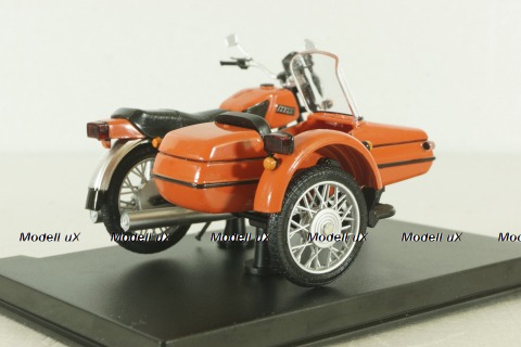 ИЖ Юпитер-5К-01 (ИЖ 6.114-01) мотоцикл с коляской 1986, красный, Наши Мотоциклы №61, Modimio 1:43