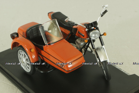 ИЖ Юпитер-5К-01 (ИЖ 6.114-01) мотоцикл с коляской 1986, красный, Наши Мотоциклы №61, Modimio 1:43