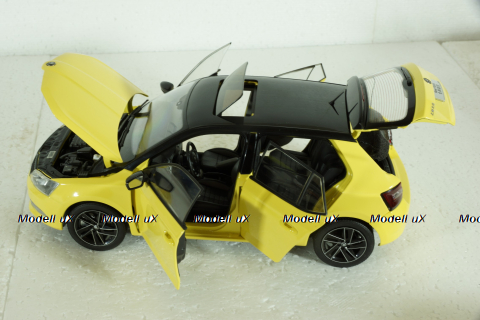 Skoda Fabia III 2015, yellow, 2350Y, Paudi 1:18
