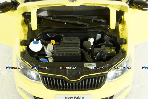 Skoda Fabia III 2015, yellow, 2350Y, Paudi 1:18