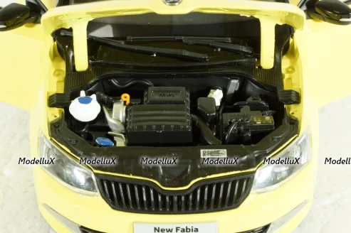 Skoda Fabia III 2015, yellow, 2350Y, Paudi 1:18