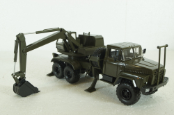 Краз-260 ЭОВ-4422, Экскаватор, хаки, Н749, Наш Автопром 1:43