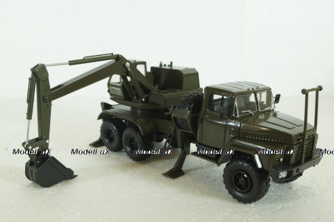 Краз-260 ЭОВ-4422, Экскаватор, хаки, Н749, Наш Автопром 1:43