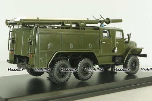 АЦ-40(43202)ПМ-102Б пожарная автоцистерна на шасси Урал-43202, хаки, SSM1233, SSM 1:43