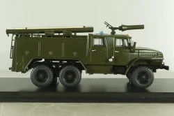 АЦ-40(43202)ПМ-102Б пожарная автоцистерна на шасси Урал-43202, хаки, SSM1233, SSM 1:43