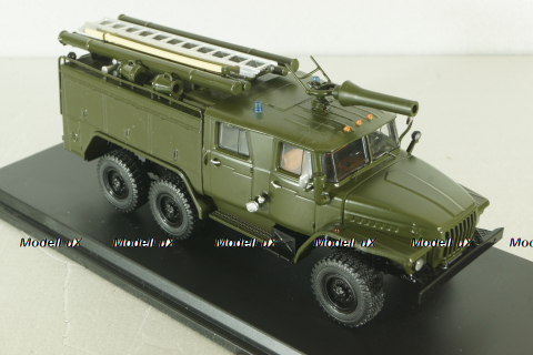 АЦ-40(43202)ПМ-102Б пожарная автоцистерна на шасси Урал-43202, хаки, SSM1233, SSM 1:43