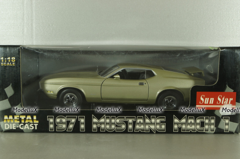 Ford Mustang Mach 1 1971, light grey, 3601, Sun Star 1:18