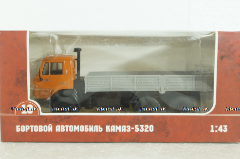  Камаз-5320 бортовой, оранж/сер, TR1019, Наши Грузовики 1:43