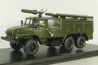 АЦ-40(43202)ПМ-102Б пожарная автоцистерна на шасси Урал-43202, хаки, SSM1233, SSM 1:43