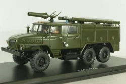 АЦ-40(43202)ПМ-102Б пожарная автоцистерна на шасси Урал-43202, хаки, SSM1233, SSM 1:43