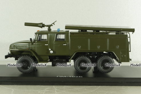 АЦ-40(43202)ПМ-102Б пожарная автоцистерна на шасси Урал-43202, хаки, SSM1233, SSM 1:43
