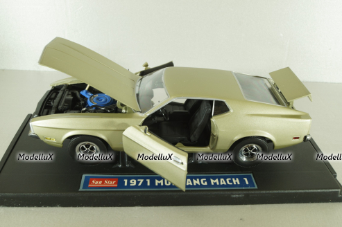 Ford Mustang Mach 1 1971, light grey, 3601, Sun Star 1:18