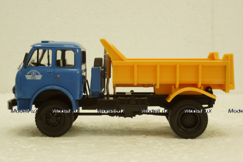 Маз-509Б самосвал, 1970г синий/желтый, Н722, Наш Автопром 1:43