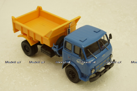 Маз-509Б самосвал, 1970г синий/желтый, Н722, Наш Автопром 1:43
