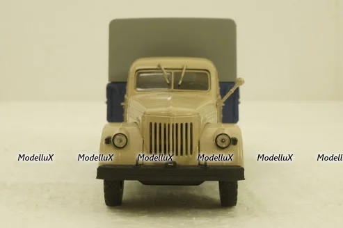 УралЗис-355М, борт с тентом,бежевый/синий, АвтоИстория 1:43