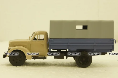 УралЗис-355М, борт с тентом,бежевый/синий, АвтоИстория 1:43