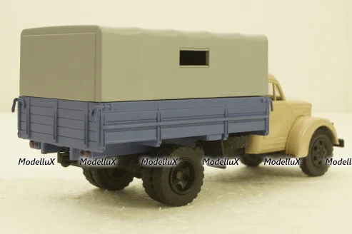 УралЗис-355М, борт с тентом,бежевый/синий, АвтоИстория 1:43