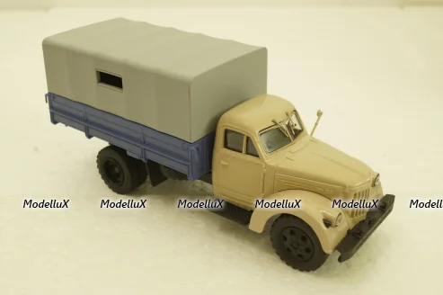 УралЗис-355М, борт с тентом,бежевый/синий, АвтоИстория 1:43