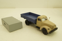 УралЗис-355М, борт с тентом,бежевый/синий, АвтоИстория 1:43