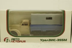 УралЗис-355М, борт с тентом,бежевый/синий, АвтоИстория 1:43