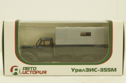 УралЗис-355М, борт с тентом, зеленый/серый, АвтоИстория 1:43