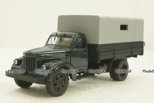 УралЗис-355М, борт с тентом, зеленый/серый, АвтоИстория 1:43