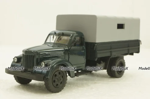 УралЗис-355М, борт с тентом, зеленый/серый, АвтоИстория 1:43