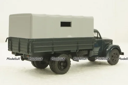 УралЗис-355М, борт с тентом, зеленый/серый, АвтоИстория 1:43