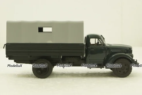 УралЗис-355М, борт с тентом, зеленый/серый, АвтоИстория 1:43